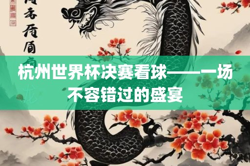 杭州世界杯决赛看球——一场不容错过的盛宴