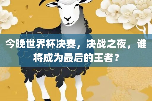 今晚世界杯决赛，决战之夜，谁将成为最后的王者？