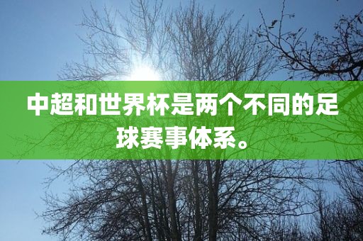 中超和世界杯是两个不同的足球赛事体系。