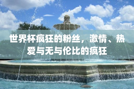 世界杯疯狂的粉丝，激情、热爱与无与伦比的疯狂