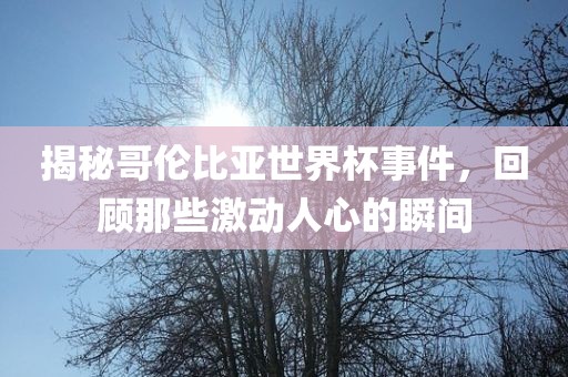 揭秘哥伦比亚世界杯事件，回顾那些激动人心的瞬间