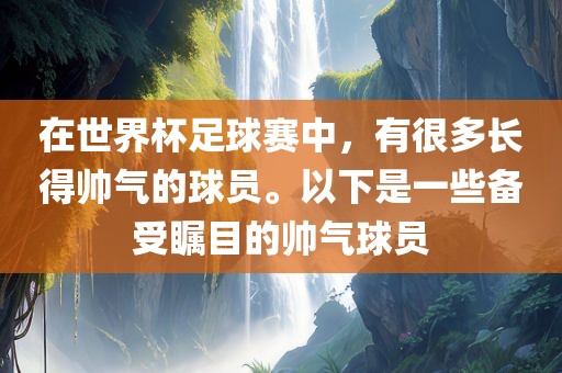 在世界杯足球赛中，有很多长得帅气的球员。以下是一些备受瞩目的帅气球员