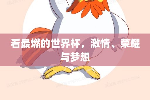 看最燃的世界杯，激情、荣耀与梦想