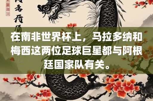 在南非世界杯上，马拉多纳和梅西这两位足球巨星都与阿根廷国家队有关。