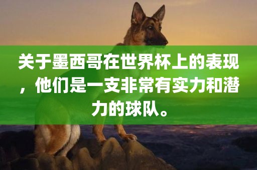 关于墨西哥在世界杯上的表现，他们是一支非常有实力和潜力的球队。