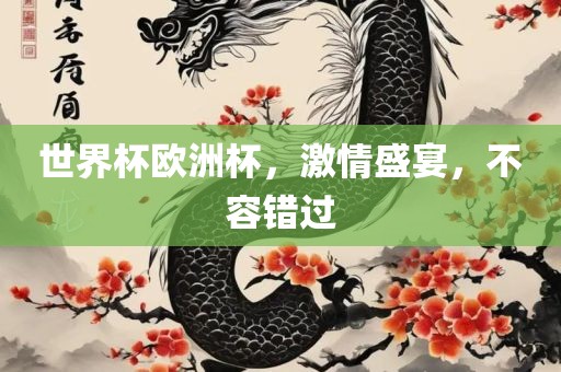 世界杯欧洲杯，激情盛宴，不容错过