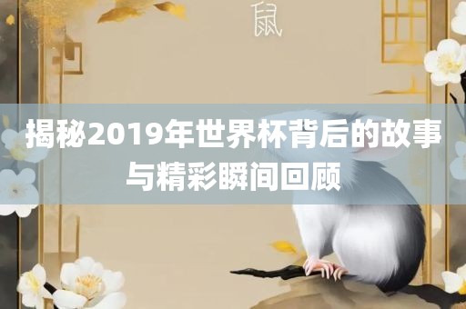 揭秘2019年世界杯背后的故事与精彩瞬间回顾