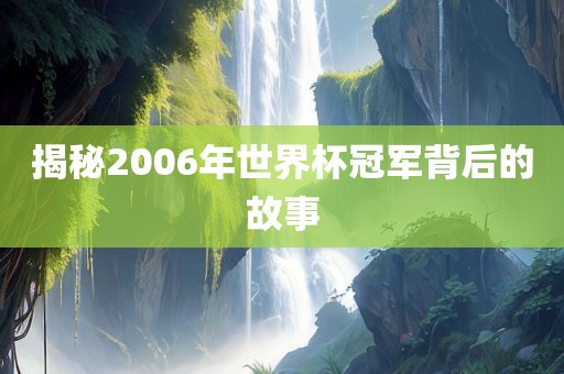 揭秘2006年世界杯冠军背后的故事丹东日丰电子有限公司