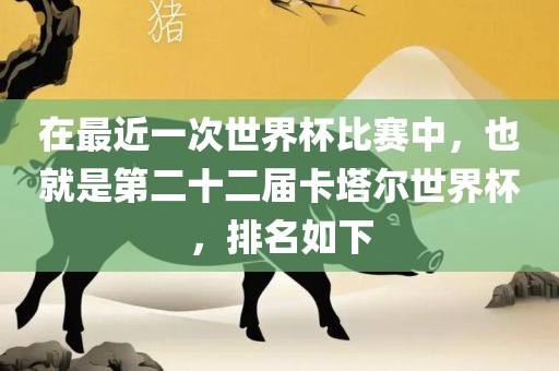 在最近一次世界杯比赛中，也就是第二十二届卡塔尔世界杯，排名如下丹东日丰电子有限公司