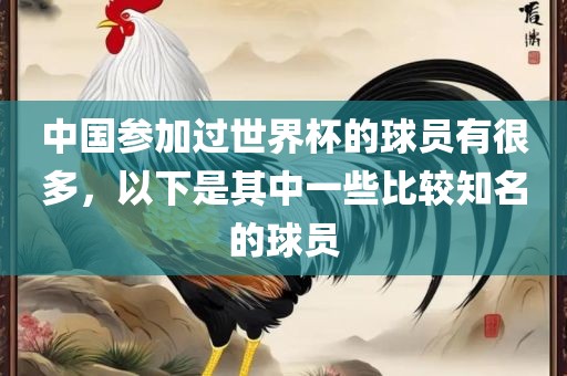 中国参加过世界杯的球员有很多，以下是其中一些比较知名的球员
