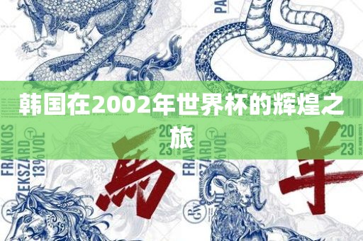 韩国在2002年世界杯的辉煌之旅