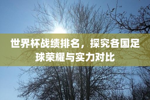 世界杯战绩排名，探究各国足球荣耀与实力对比