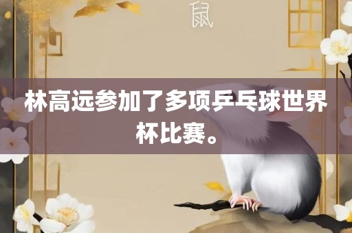 林高远参加了多项乒乓球世界杯比赛。丹东日丰电子有限公司