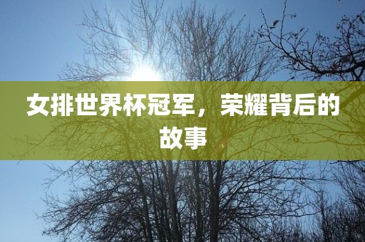 女排世界杯冠军，荣耀背后的故事