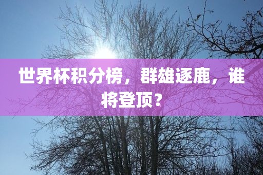 世界杯积分榜，群雄逐鹿，谁将登顶？