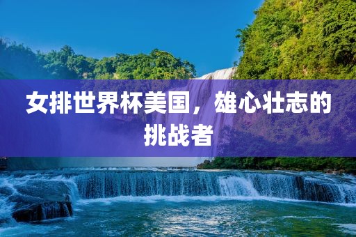 女排世界杯美国，雄心壮志的挑战者丹东日丰电子有限公司