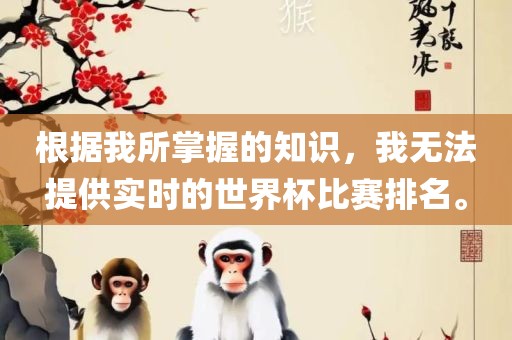 根据我所掌握的知识，我无法提供实时的世界杯比赛排名。