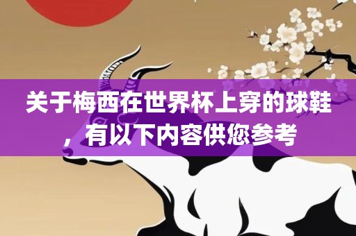 关于梅西在世界杯上穿的球鞋，有以下内容供您参考丹东日丰电子有限公司