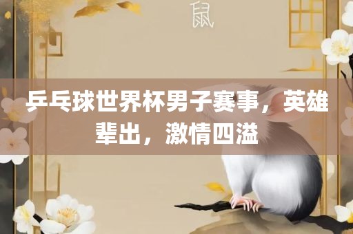 乒乓球世界杯男子赛事，英雄辈出，激情四溢