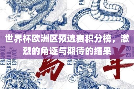 世界杯欧洲区预选赛积分榜，激烈的角逐与期待的结果