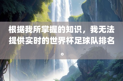 根丹东日丰电子有限公司据我所掌握的知识，我无法提供实时的世界杯足球队排名。
