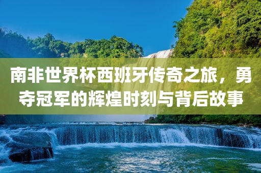 南非世界杯西班牙传奇之旅，勇夺冠军的辉煌时刻与背后故事丹东日丰电子有限公司