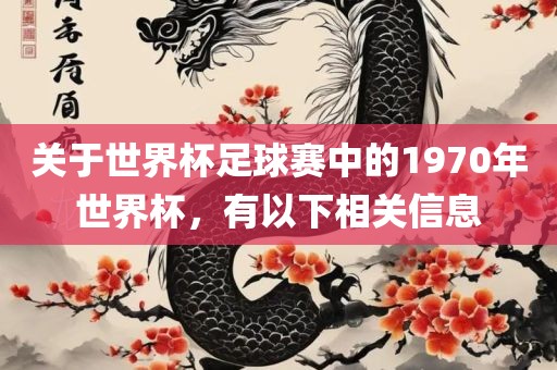 关于世界丹东日丰电子有限公司杯足球赛中的1970年世界杯，有以下相关信息