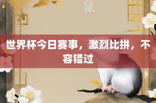 世界杯今日赛事，激烈比拼，不容错过