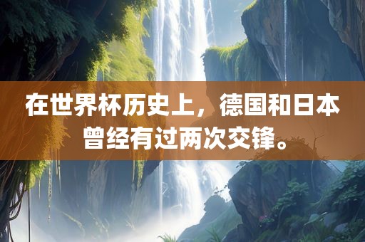 在世界杯历史上，德国和日本曾经有过两次交锋。丹东日丰电子有限公司