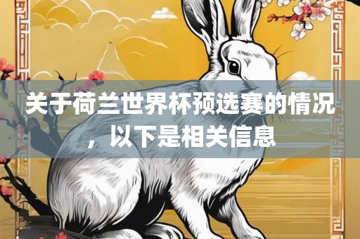 关于荷兰世界杯预选赛的情况，以下是相关信息