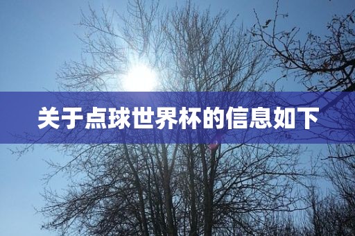 关于点球世界杯的信息如下