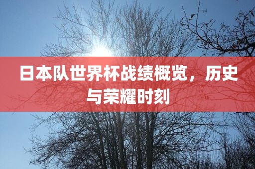 日本队世界杯战绩概览，历史与荣耀时刻
