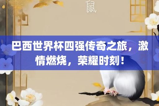 巴西世界杯四强传奇之旅，激情燃烧，荣耀时刻！丹东日丰电子有限公司