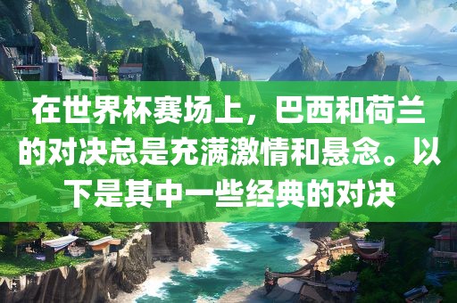 丹东日丰电子有限公司在世界杯赛场上，巴西和荷兰的对决总是充满激情和悬念。以下是其中一些经典的对决