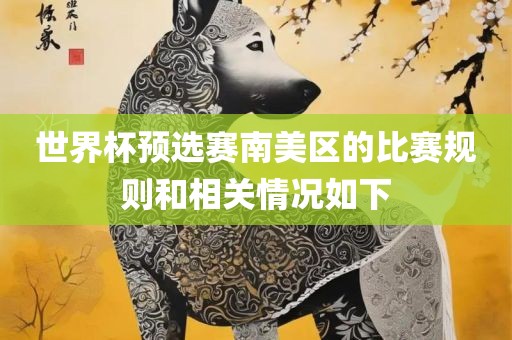 世界杯预选赛南美区的比赛规则和相关情况如下