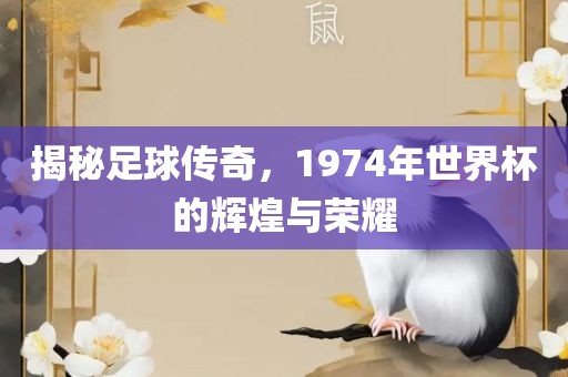 揭秘足球传奇，1974年世界杯的辉煌与荣耀