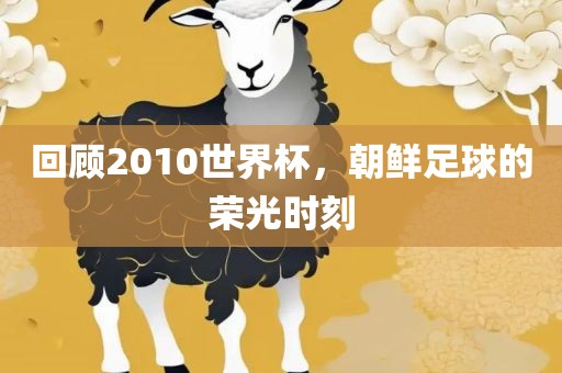 回顾2010世界丹东日丰电子有限公司杯，朝鲜足球的荣光时刻