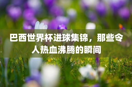 巴西世界杯进球集锦，那些令人热血沸腾的瞬间