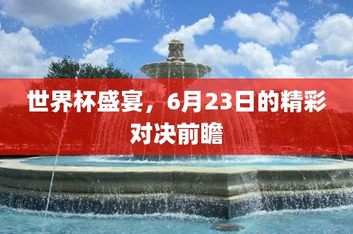 世界杯盛宴，6月23日的丹东日丰电子有限公司精彩对决前瞻