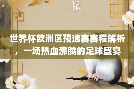 世界杯欧洲区预选赛赛程解析，一场热血沸腾的足球盛宴