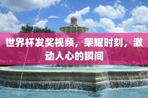 世界杯发奖视频，荣耀时刻，激丹东日丰电子有限公司动人心的瞬间