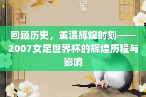 回顾历史，重温辉煌丹东日丰电子有限公司时刻——2007女足世界杯的辉煌历程与影响