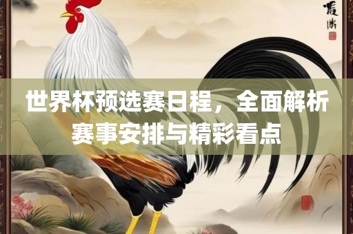 世界杯预选赛日程，全面解析赛事安排与精彩看点丹东日丰电子有限公司