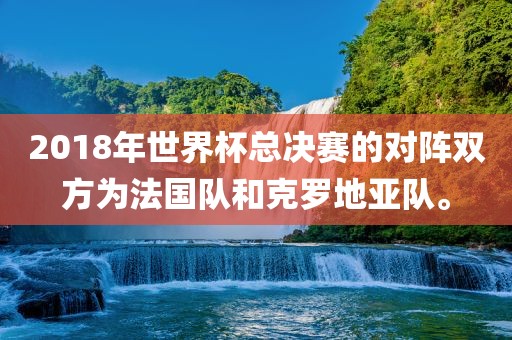2018年世界杯总决赛的对阵双方为法国队和克罗地亚队。