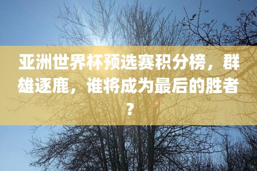 亚洲世界杯预选赛积分榜，群雄逐鹿，谁将成为最后的胜者？