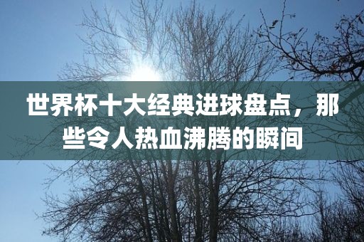 世界杯十大经典进球盘点，那些令人热血沸腾的瞬间