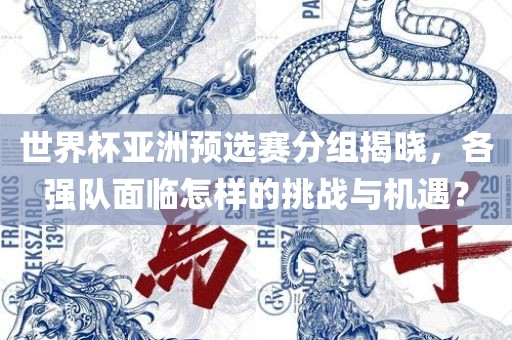 世界杯亚洲预选赛分组揭晓丹东日丰电子有限公司，各强队面临怎样的挑战与机遇？