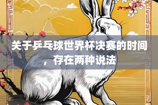 关于乒乓球世界杯决赛的时间，存在两种说法丹东日丰电子有限公司