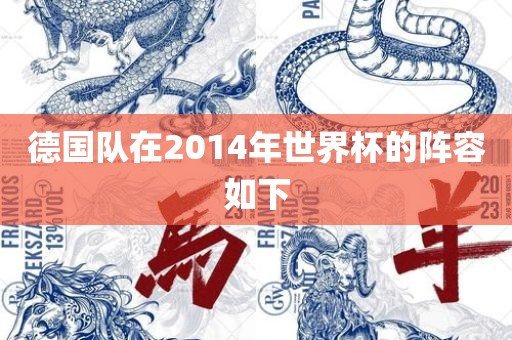 德国队在2014年世界杯的阵容如下