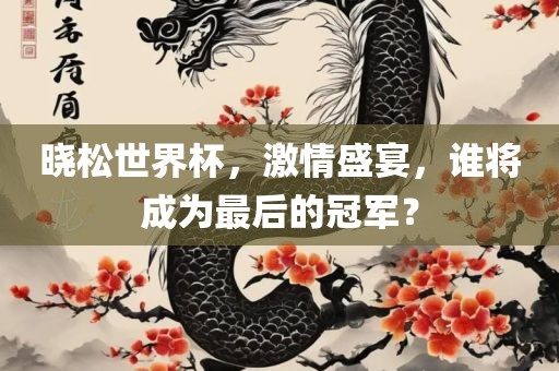 晓松世界杯，激情盛宴，谁将成为最后的冠军？